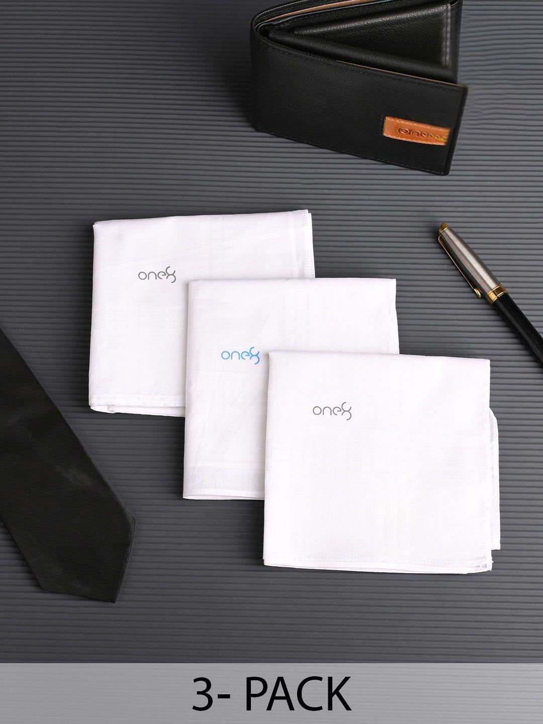 one8 men pack of 6 logo pure cotton handkerchief