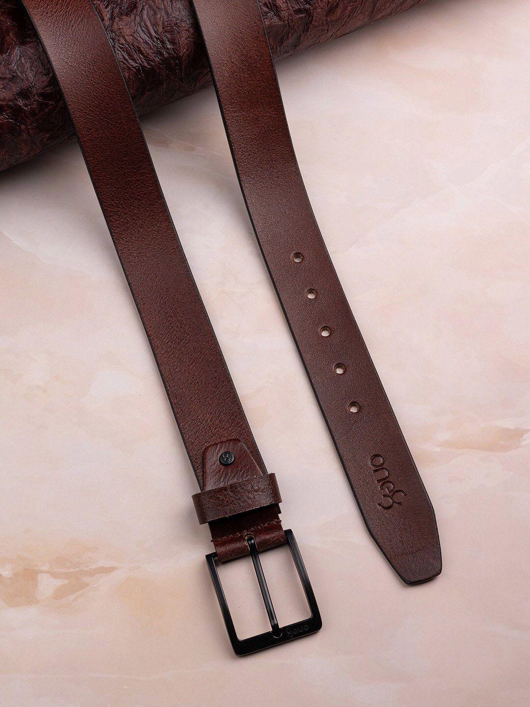 one8 men textured genuine leather belt
