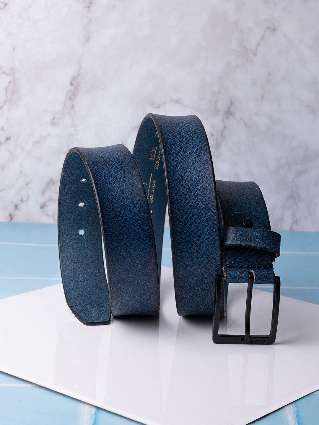 one8 men textured leather tang formal belt