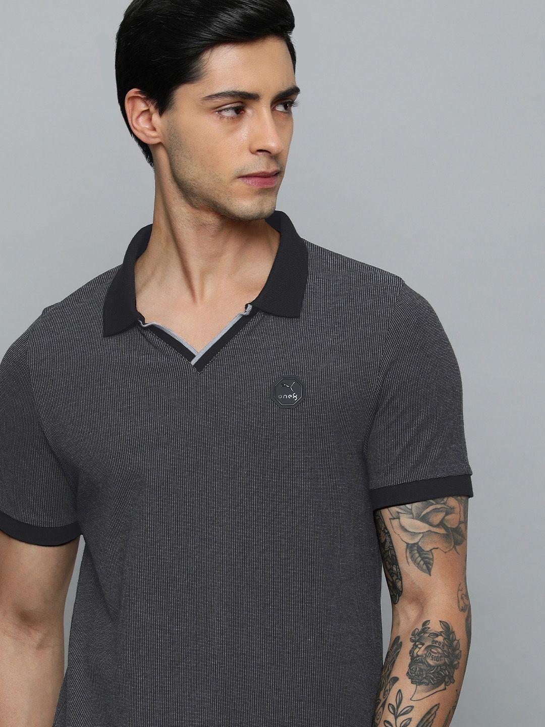 one8 x puma brand logo polo collar pure cotton applique slim fit outdoor t-shirt