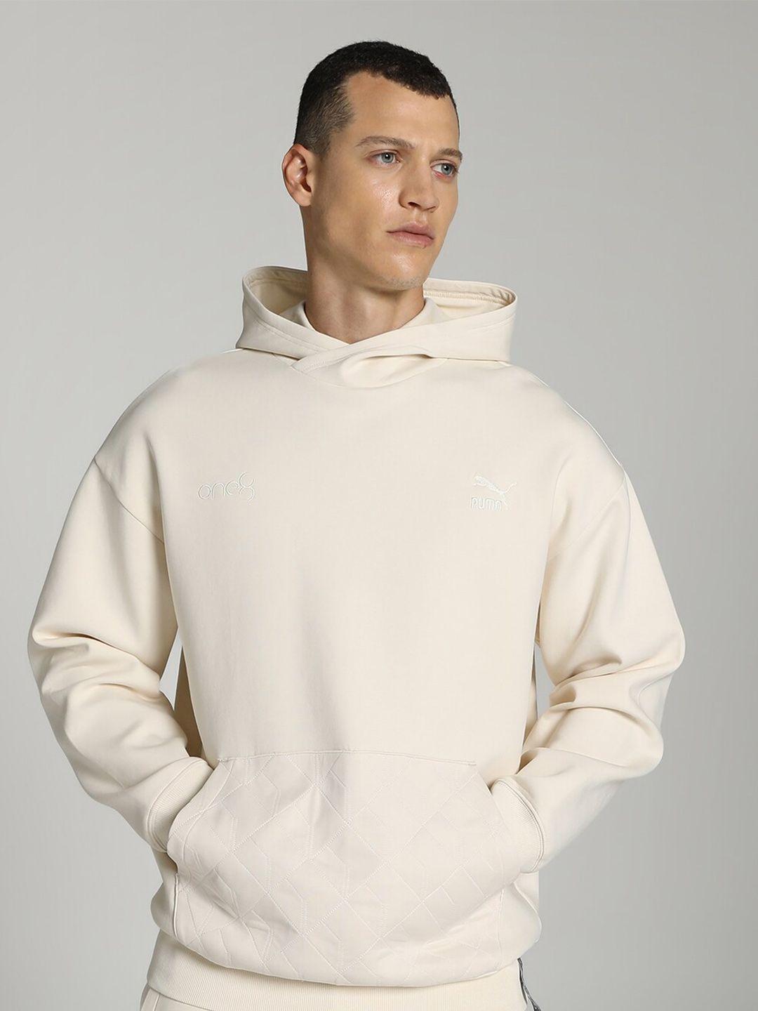 one8 x puma hooded cotton pullover sweatshirt