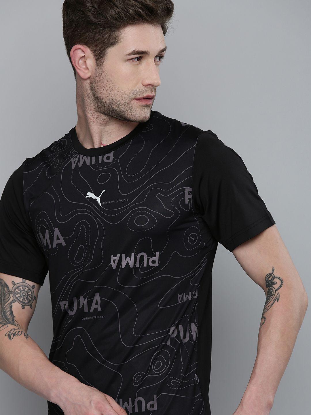 one8 x puma men black printed virat kohli t-shirt