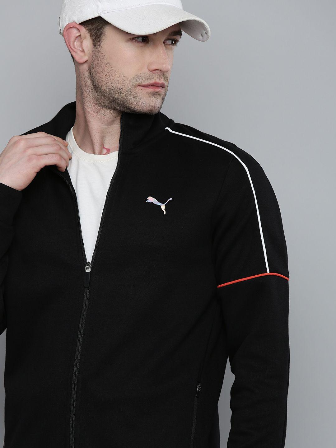 one8 x puma men black solid virat kohli sweatshirt