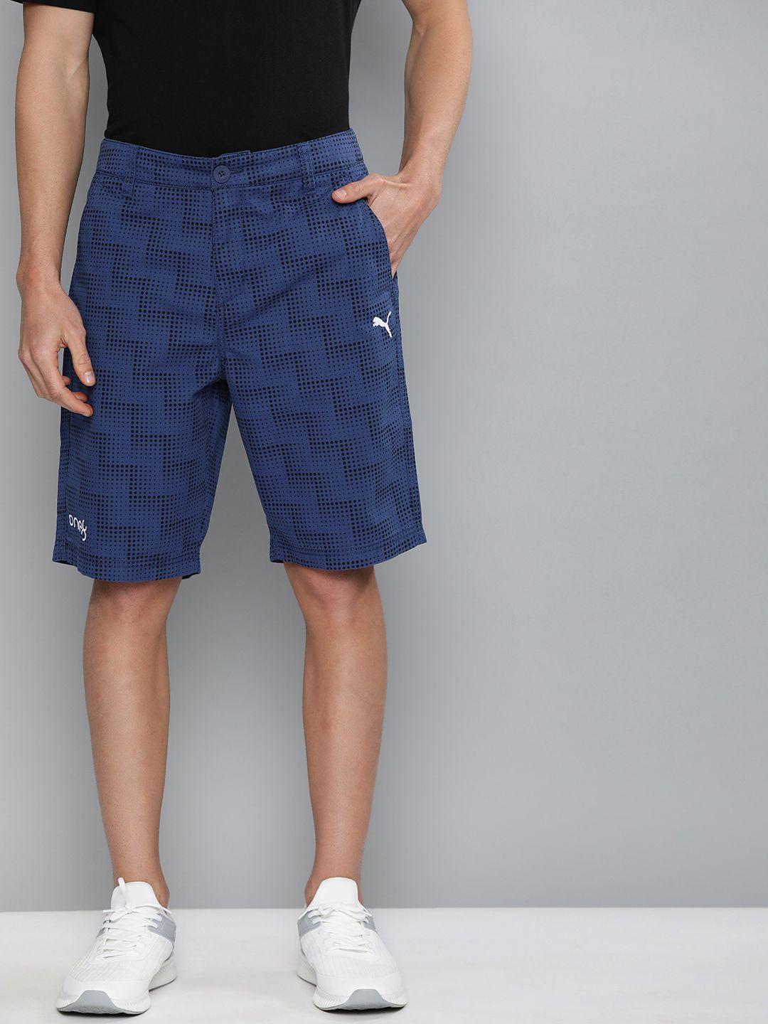 one8 x puma men blue printed regular fit sports vk aop chino shorts