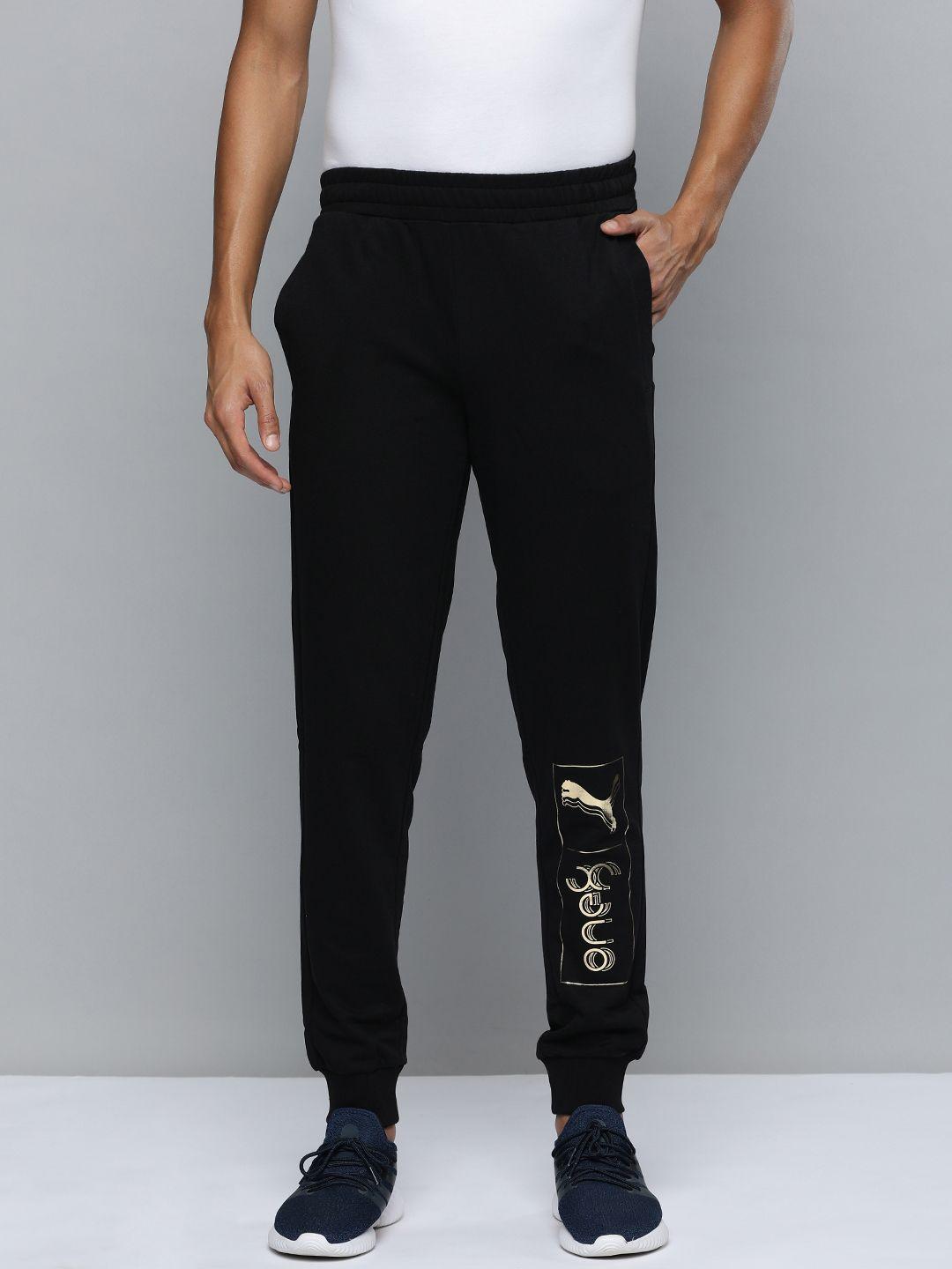 one8 x puma men brand logo printed gold foil joggers