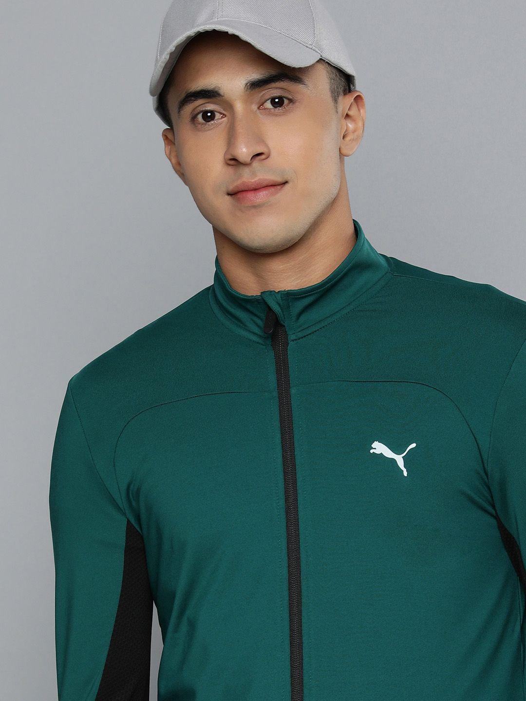 one8 x puma men green solid vk full-zip training jacket