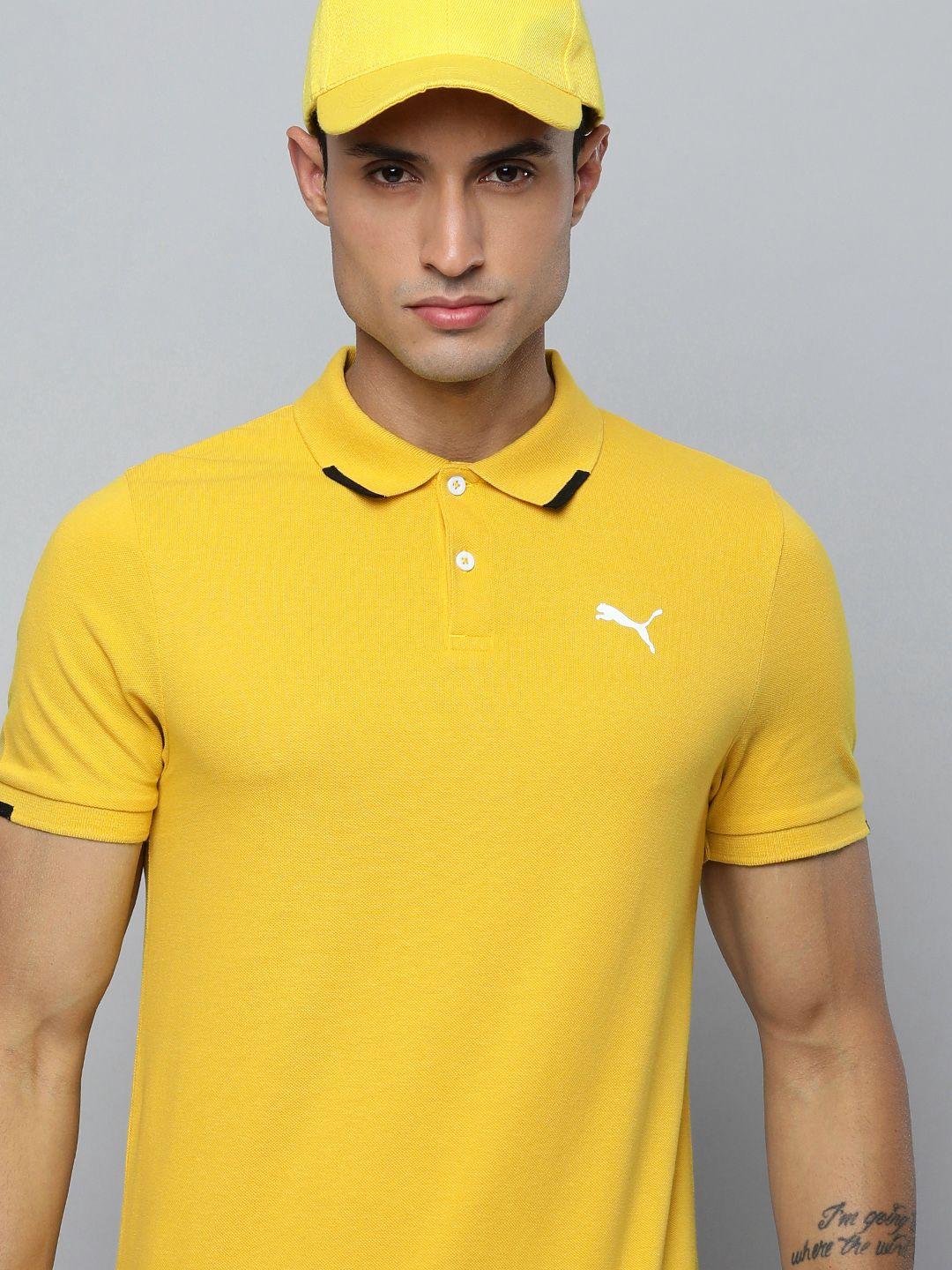 one8 x puma men polo collar solid sports t-shirt with brand logo detail