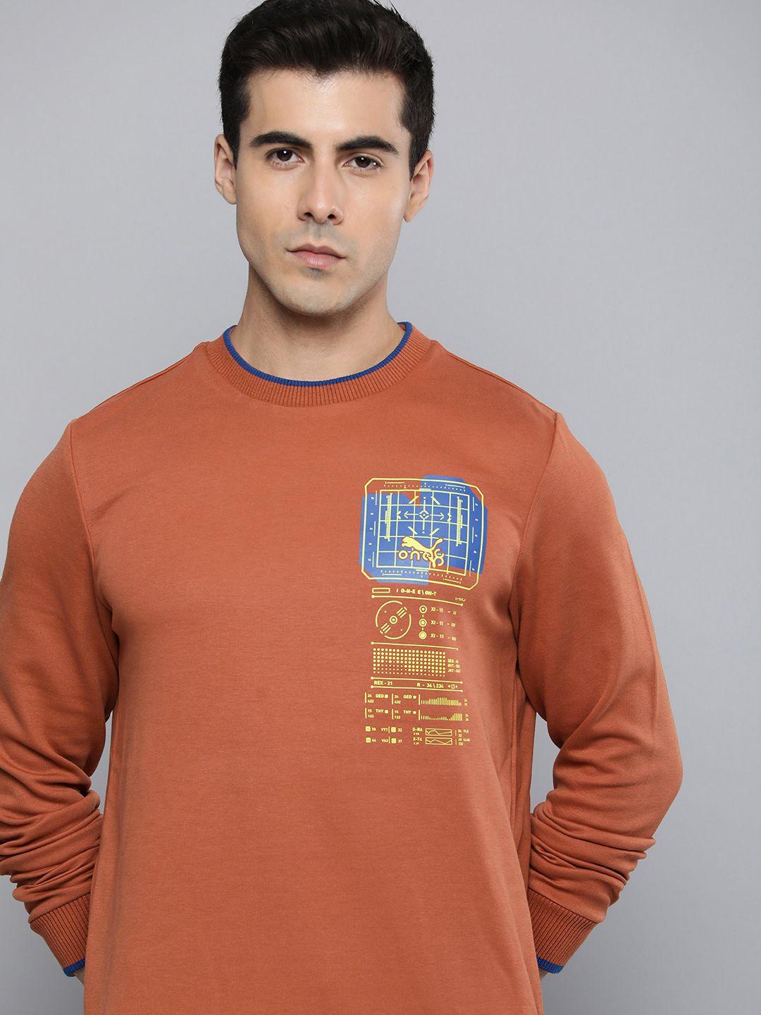 one8 x puma slim fit graphic printed elevated sweatshirt