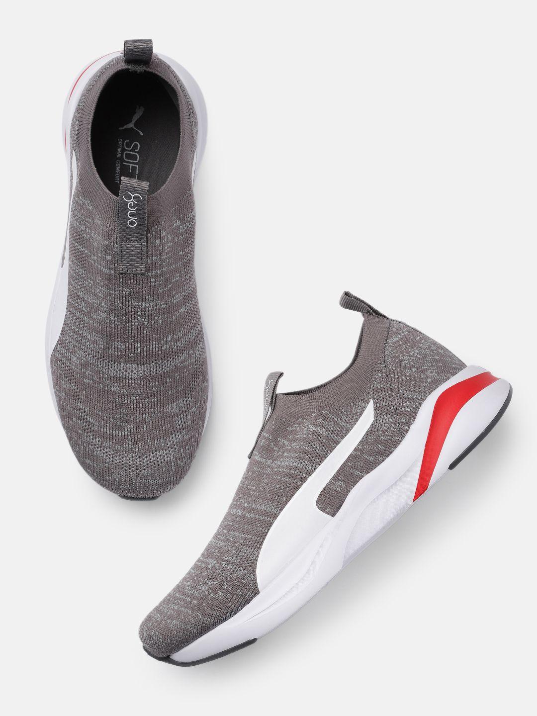 one8 x puma virat kohli unisex grey softride rift knit running shoes