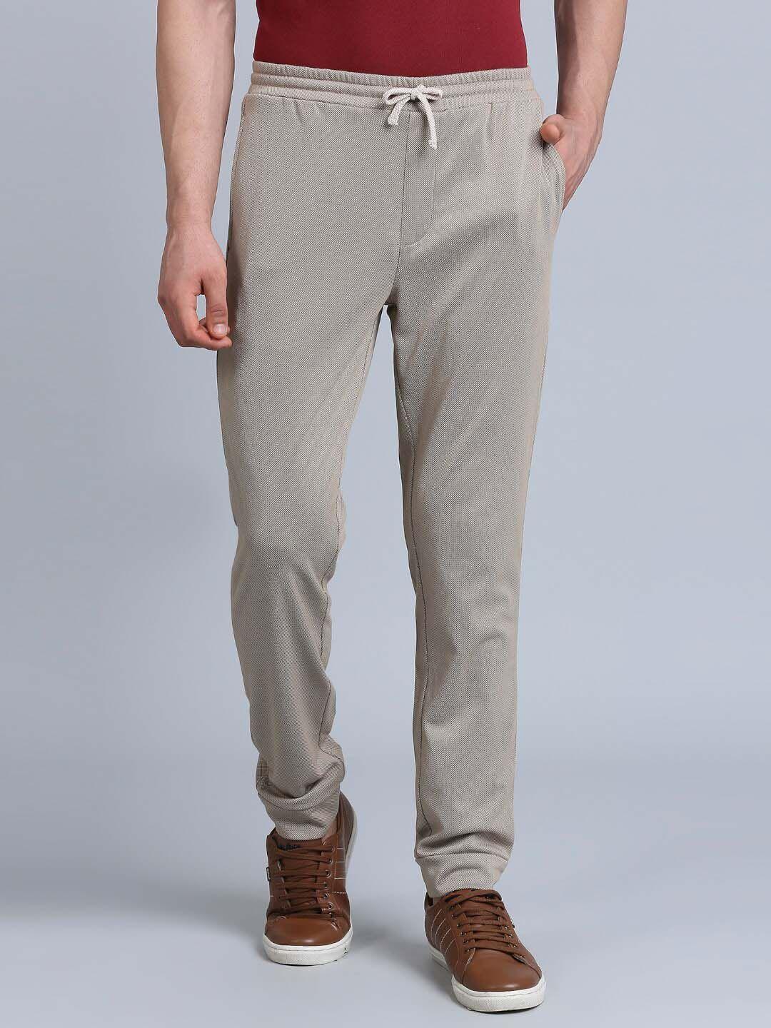 onemile men beige relaxed joggers trousers