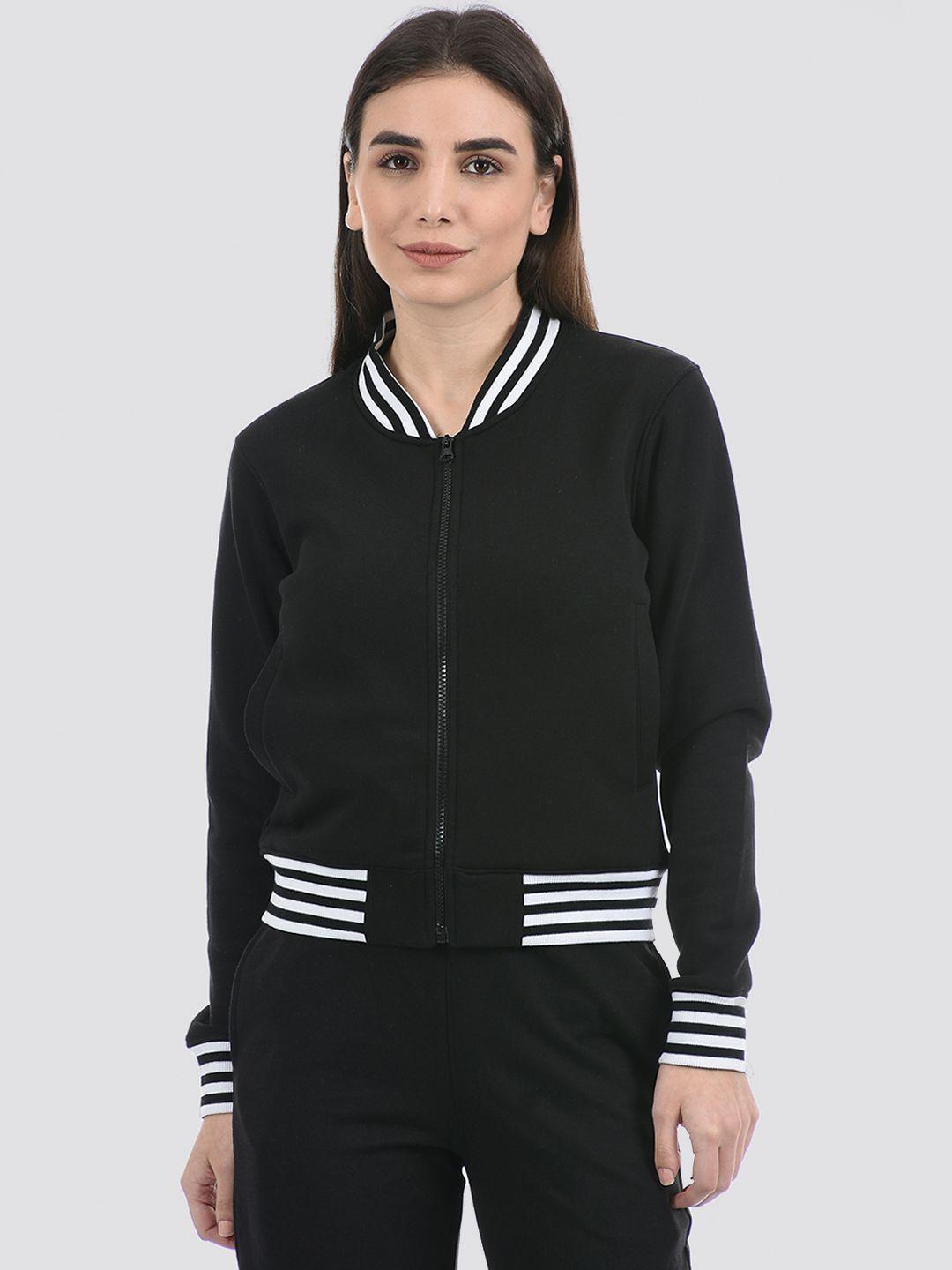 oneway women cotton stand collar striped tailored jacket