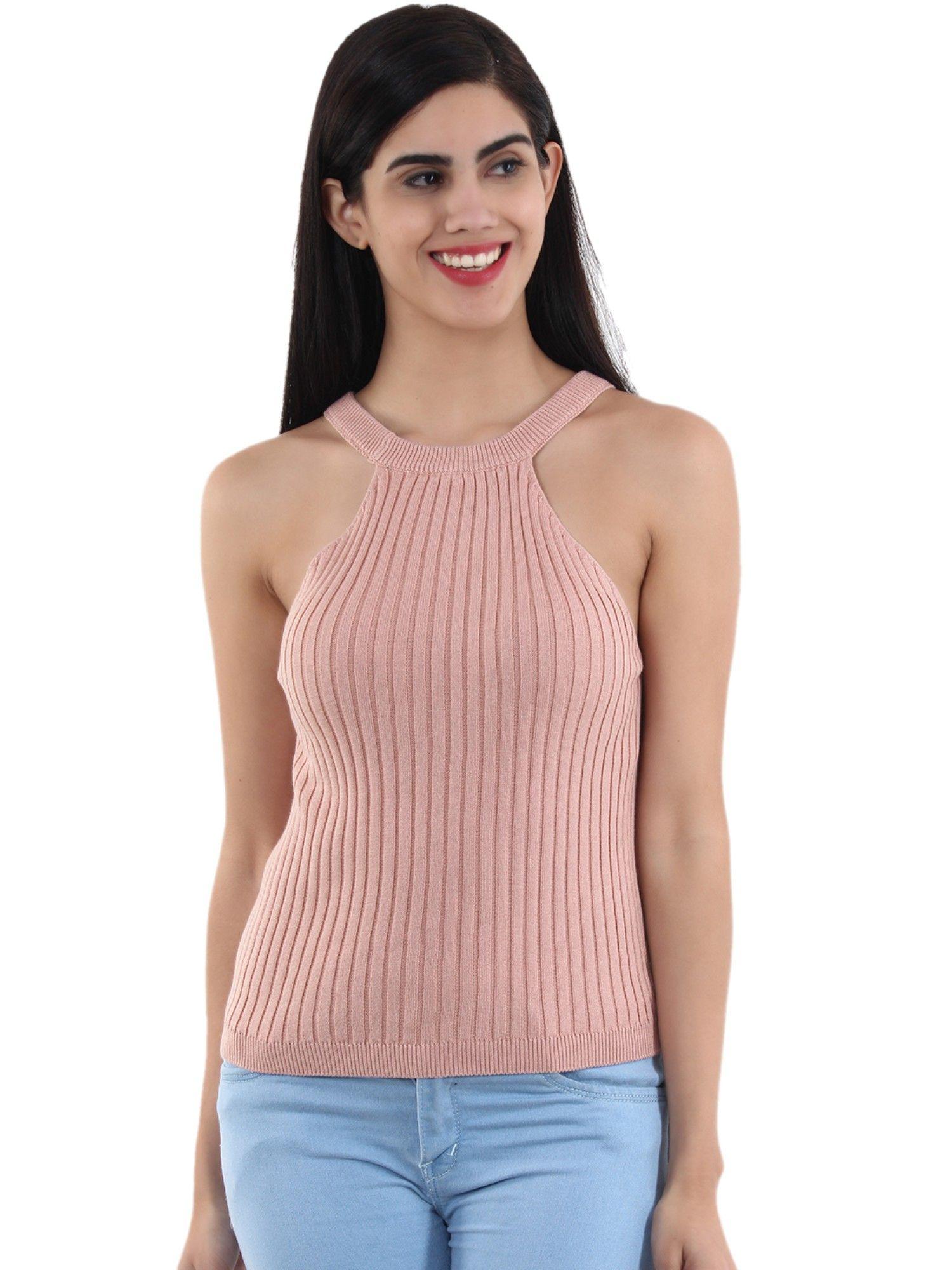 onion pink colour halter neck top