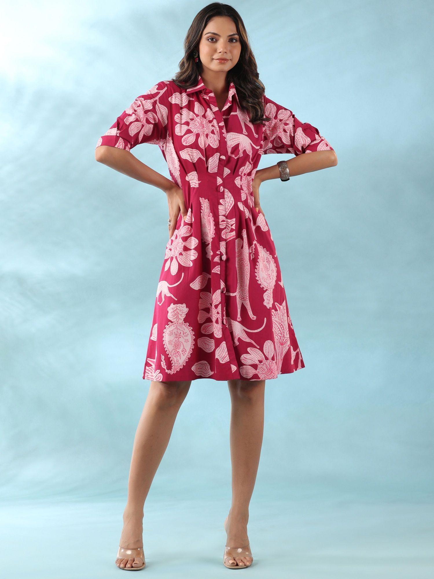 onion pink knee length dress