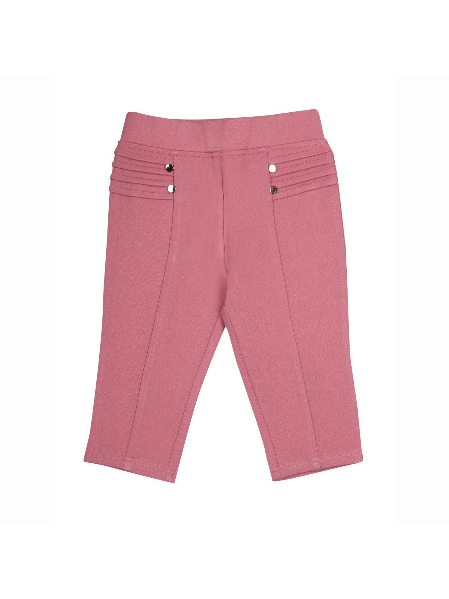 onion pink side pleated detailing capri