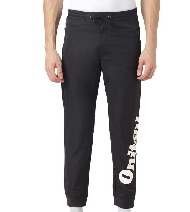 onitsuka tiger black logo regular fit joggers