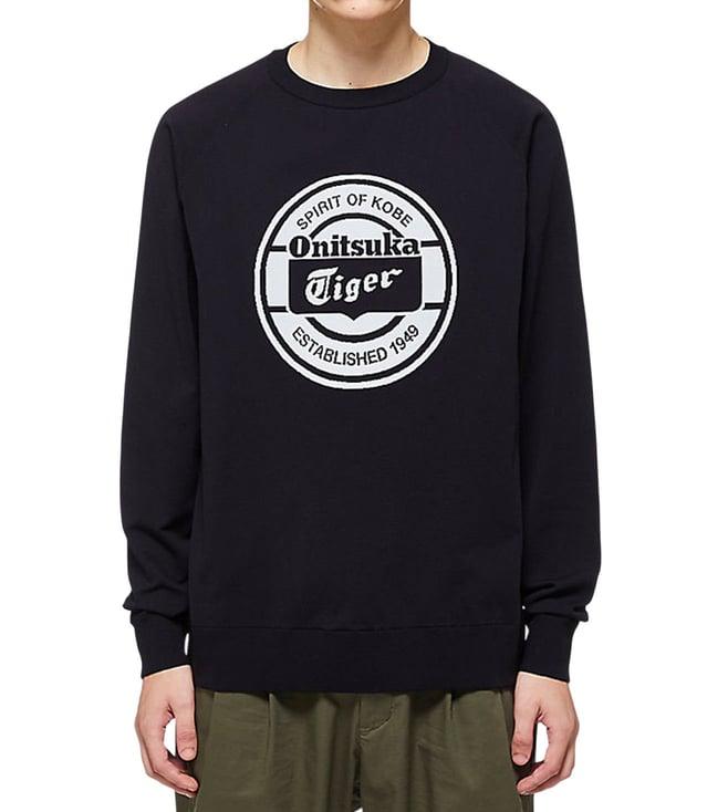 onitsuka tiger black logo regular fit sweatshirt