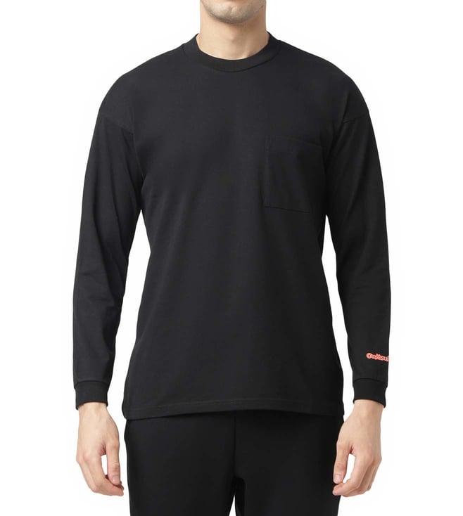 onitsuka tiger black regular fit t-shirt