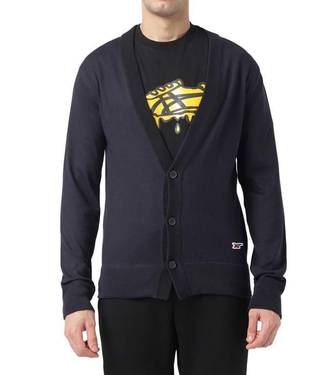 onitsuka tiger dark navy regular fit sweater