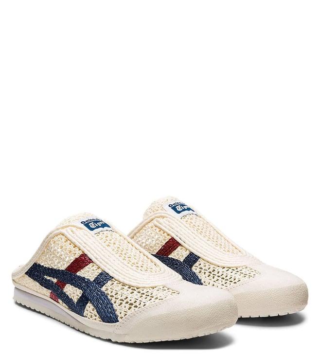 onitsuka tiger men's mexico 66 sabot cream & mako blue mules