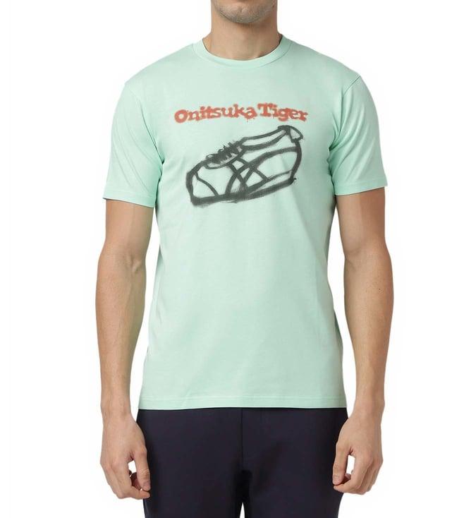 onitsuka tiger mint green logo regular fit t-shirt