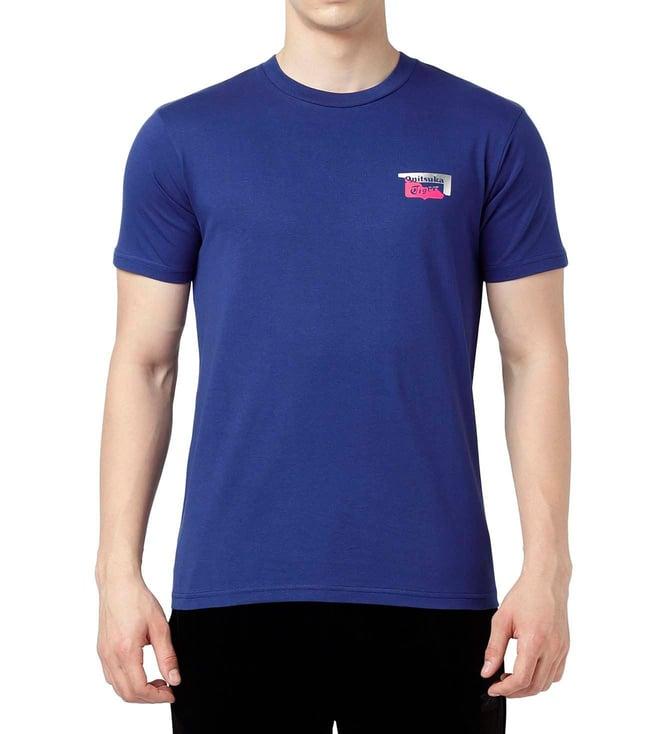 onitsuka tiger navy regular fit t-shirt