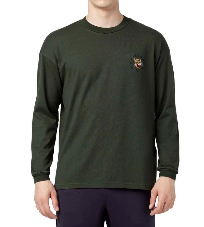 onitsuka tiger olive regular fit t-shirt