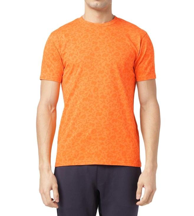 onitsuka tiger orange printed regular fit t-shirt