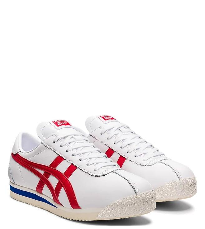 onitsuka tiger unisex corsair white & classic red sneakers
