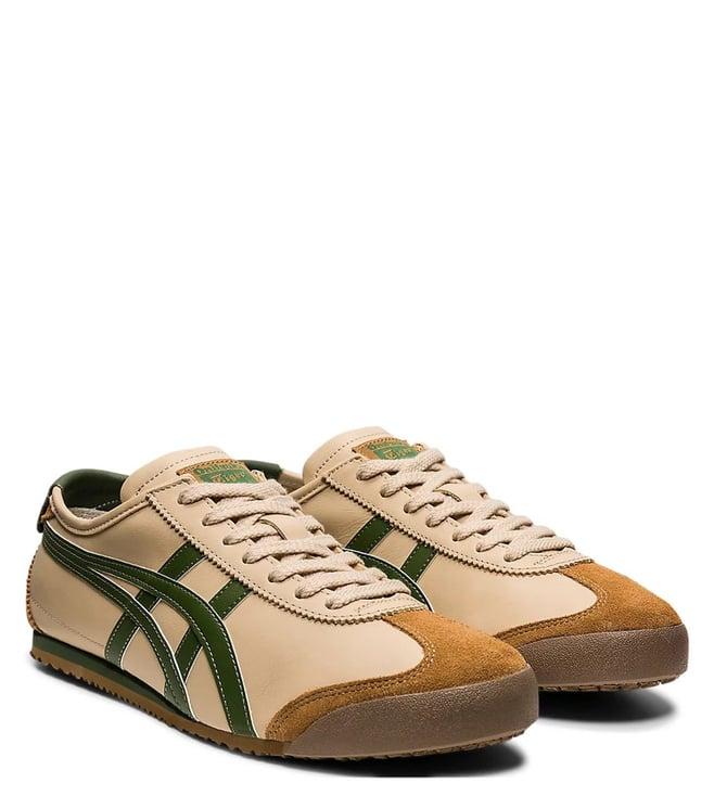 onitsuka tiger unisex mexico 66 beige & grass green sneakers