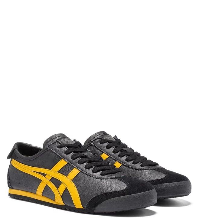 onitsuka tiger unisex mexico 66 black & yellow sneakers