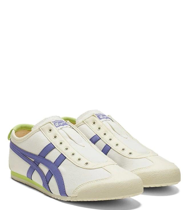 onitsuka tiger unisex mexico 66 cream & ultramarine blue sneakers