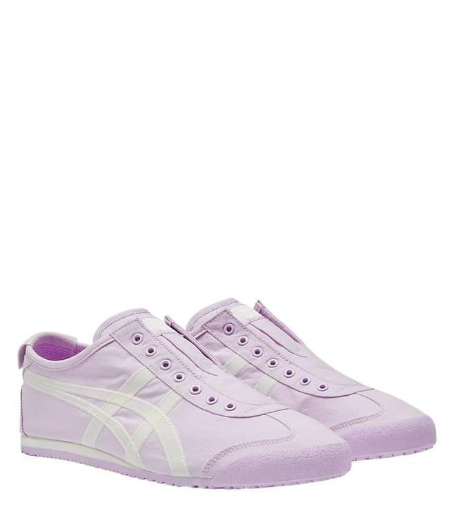 onitsuka tiger unisex mexico 66 digital lavender & cream slip on sneakers