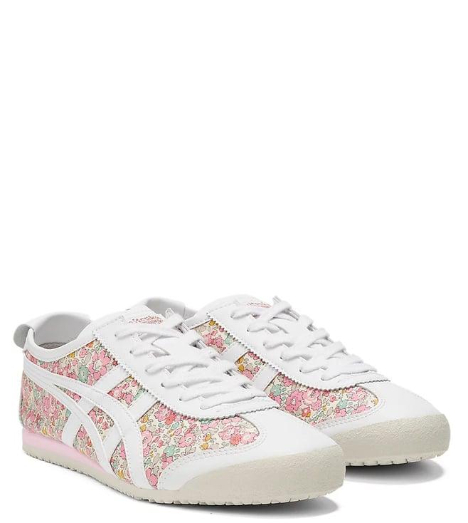 onitsuka tiger unisex mexico 66 floral print white & cotton candy sneakers