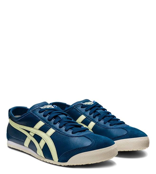 onitsuka tiger unisex mexico 66 mako blue & huddle yellow sneakers