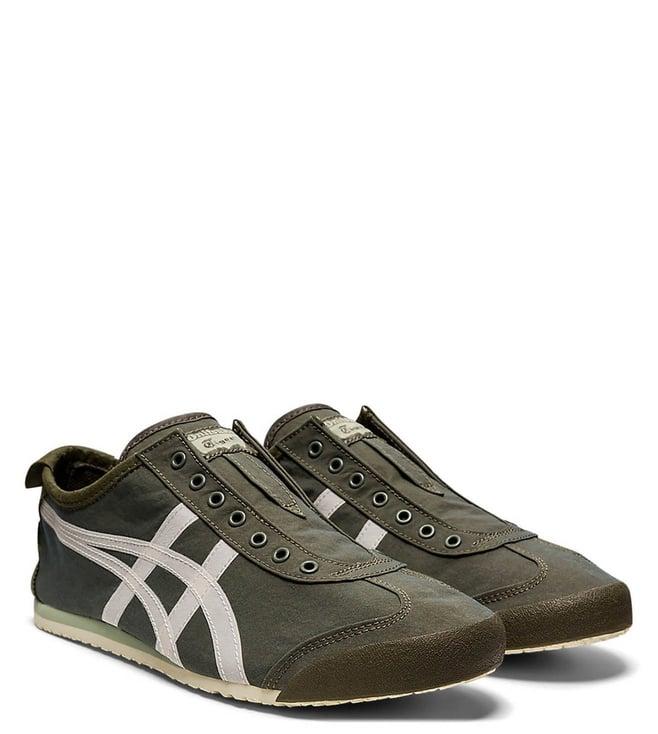 onitsuka tiger unisex mexico 66 mantle green & birch slip on sneakers