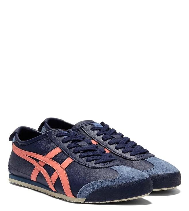 onitsuka tiger unisex mexico 66 peacoat & guava sneakers