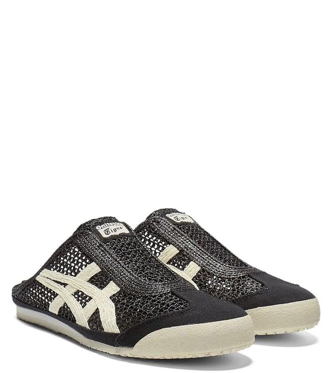 onitsuka tiger unisex mexico 66 sabot black & cream mules