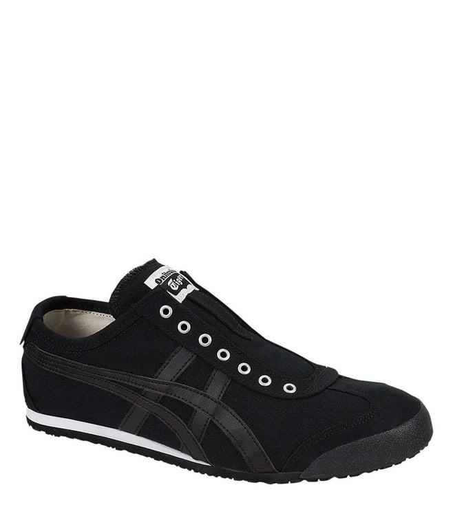 onitsuka tiger unisex mexico 66 slip-on black sneakers