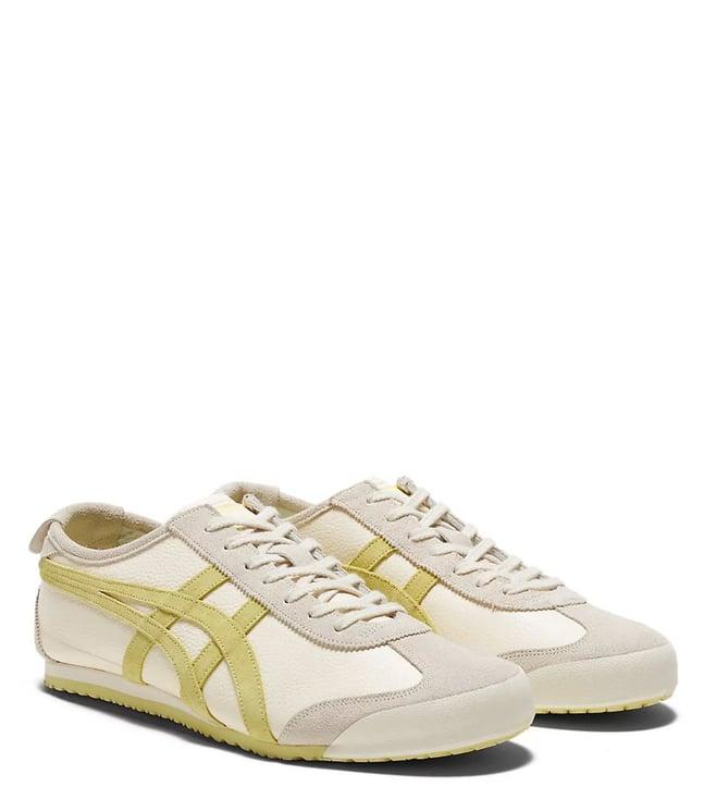 onitsuka tiger unisex mexico 66 vin cream & acid yellow sneakers