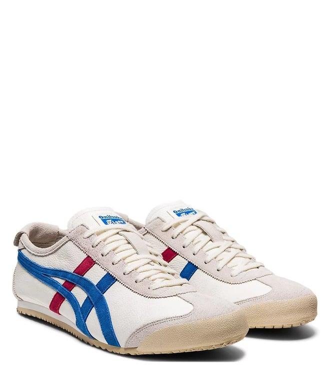 onitsuka tiger unisex mexico 66 vin white & directoire blue sneakers