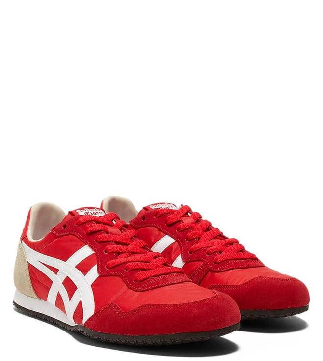 onitsuka tiger unisex serrano classic red & white sneakers