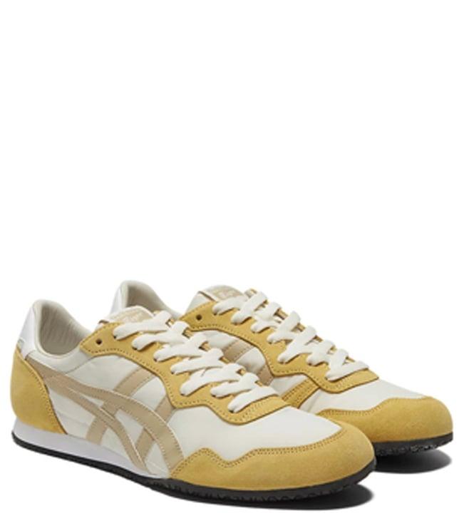 onitsuka tiger unisex serrano cream & wood crepe sneakers