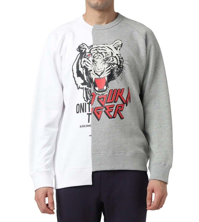 onitsuka tiger white logo regular fit sweatshirt