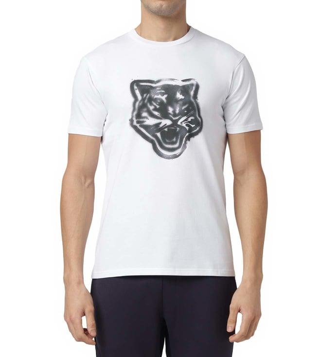 onitsuka tiger white logo regular fit t-shirt