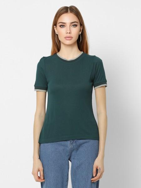 onlhumble ss tee-in women graphic print round neck viscose rayon green t-shirt