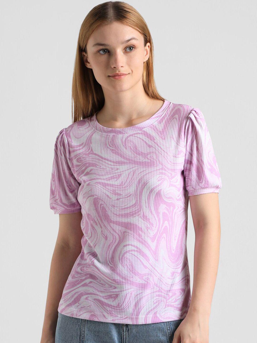 only abstract printed extended sleeves t-shirt