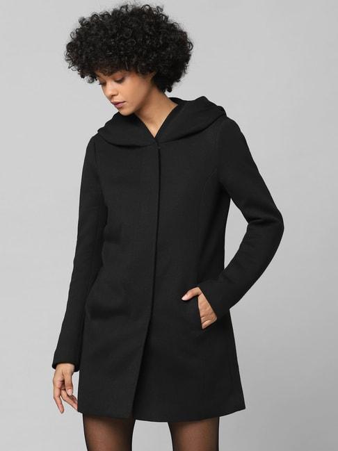 only black regular fit coat