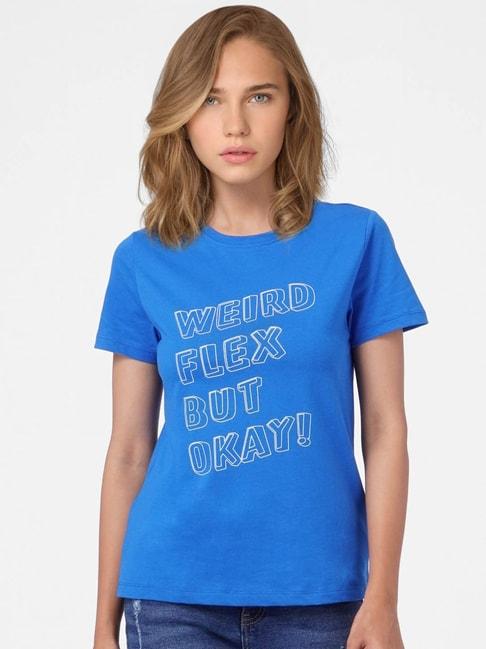 only blue graphic print t-shirt