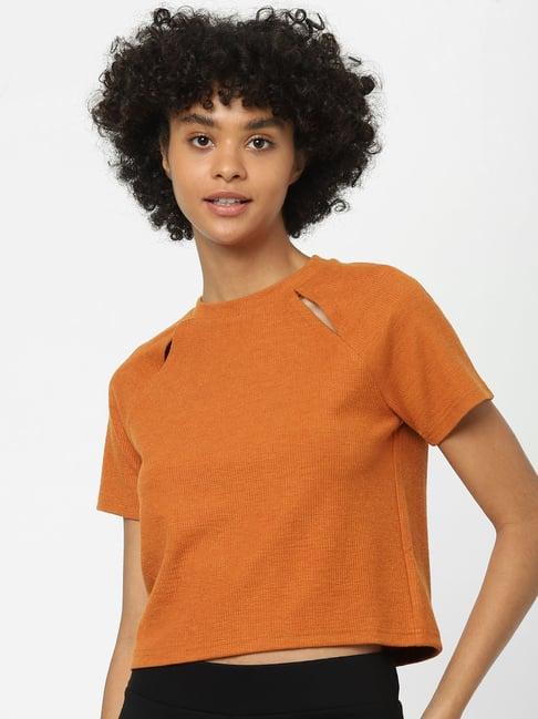 only brown regular fit t-shirt