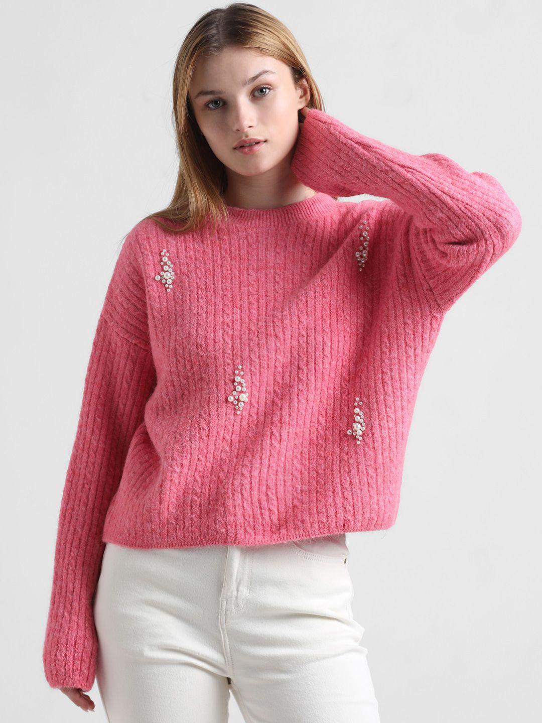 only cable knit acrylic pullover